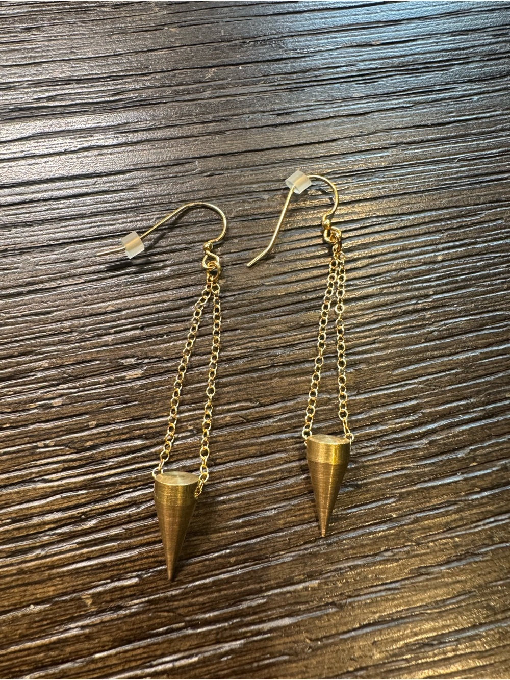 Gold Drop Cone Dangle Earrings